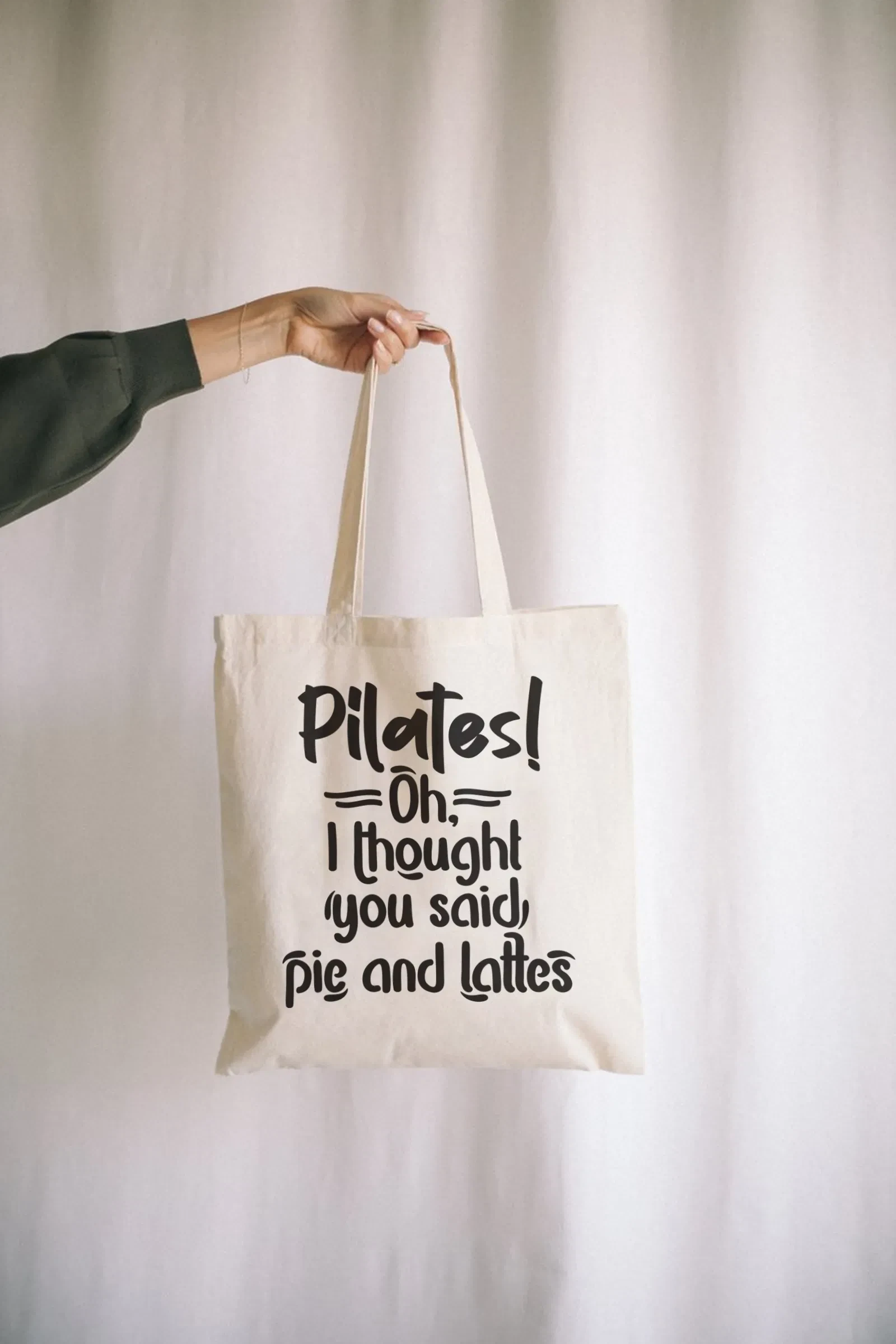 Πάνινη τσάντα μπεζ για pilates